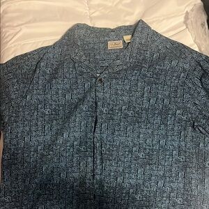 L.L. Bean Men's Navy Geometric Shirt